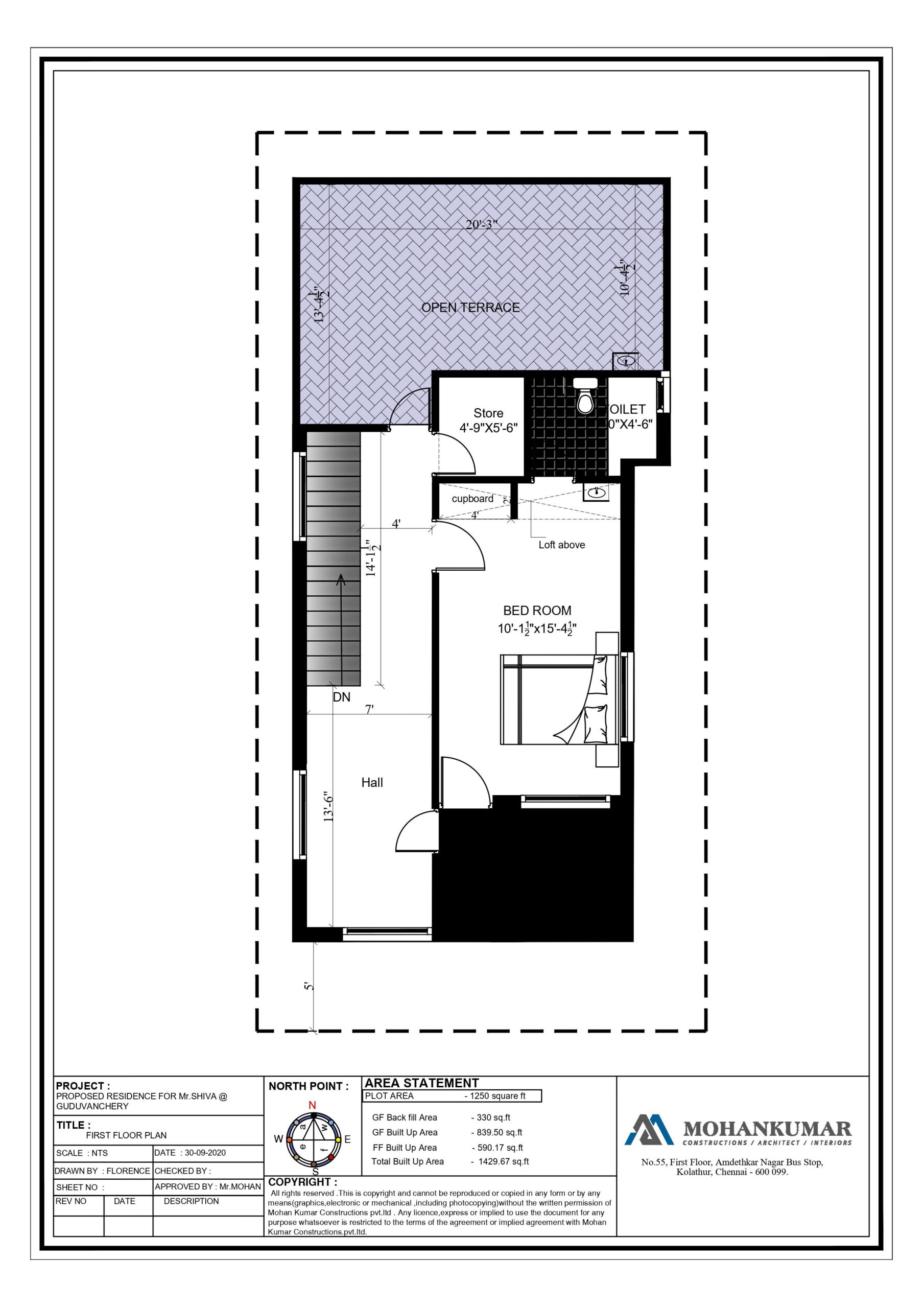 1250 sqft house plan