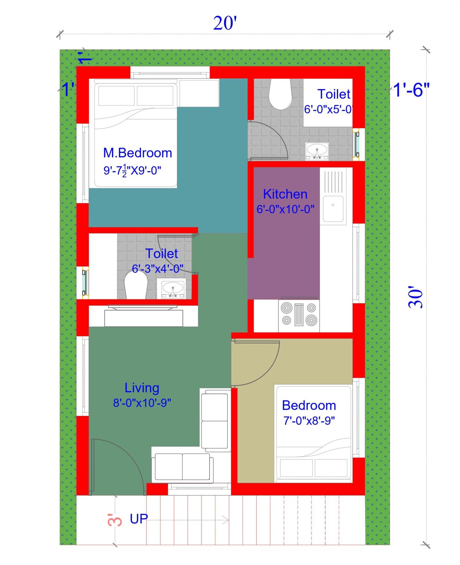 600 sq. ft house plan