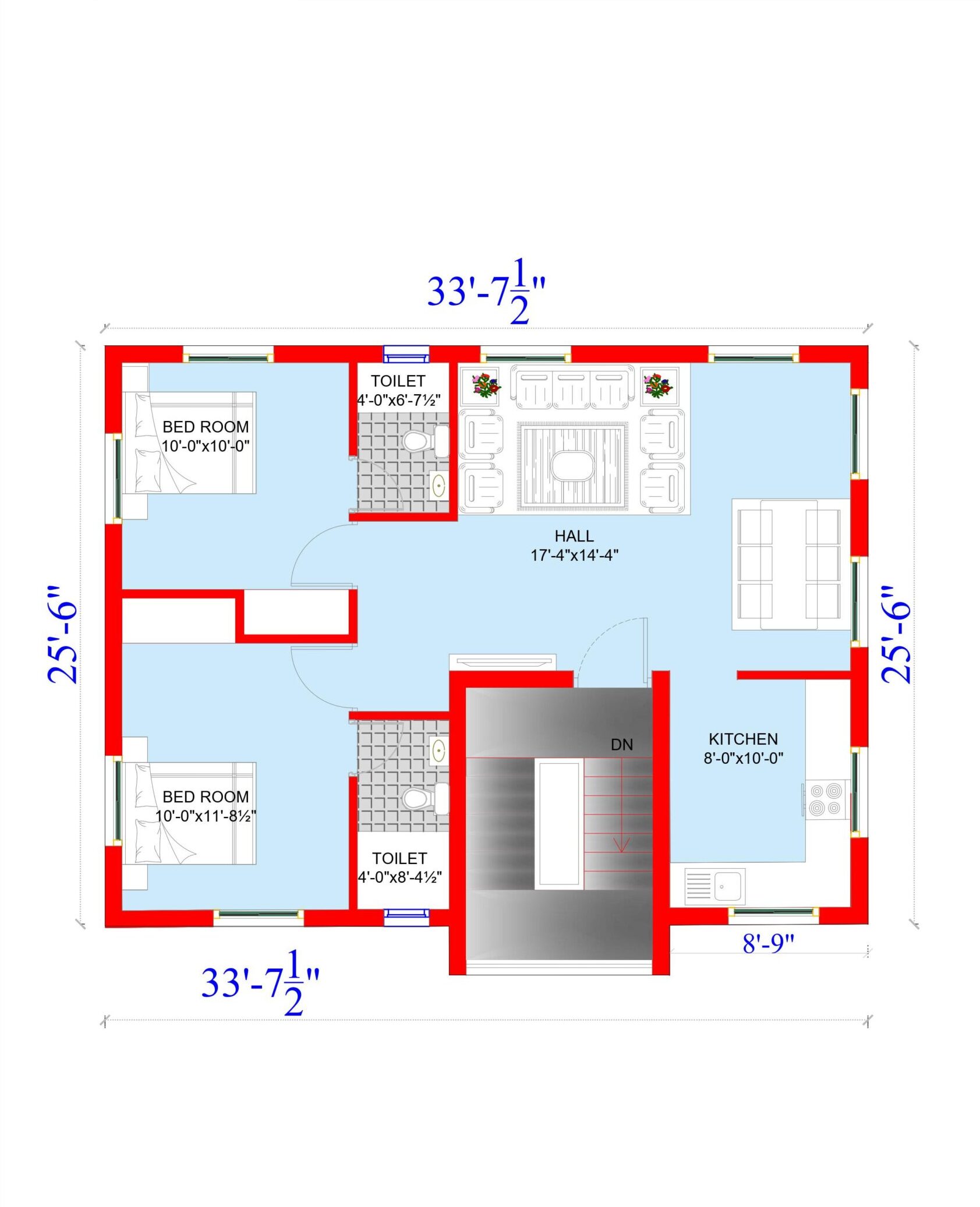 900 sq.ft house design