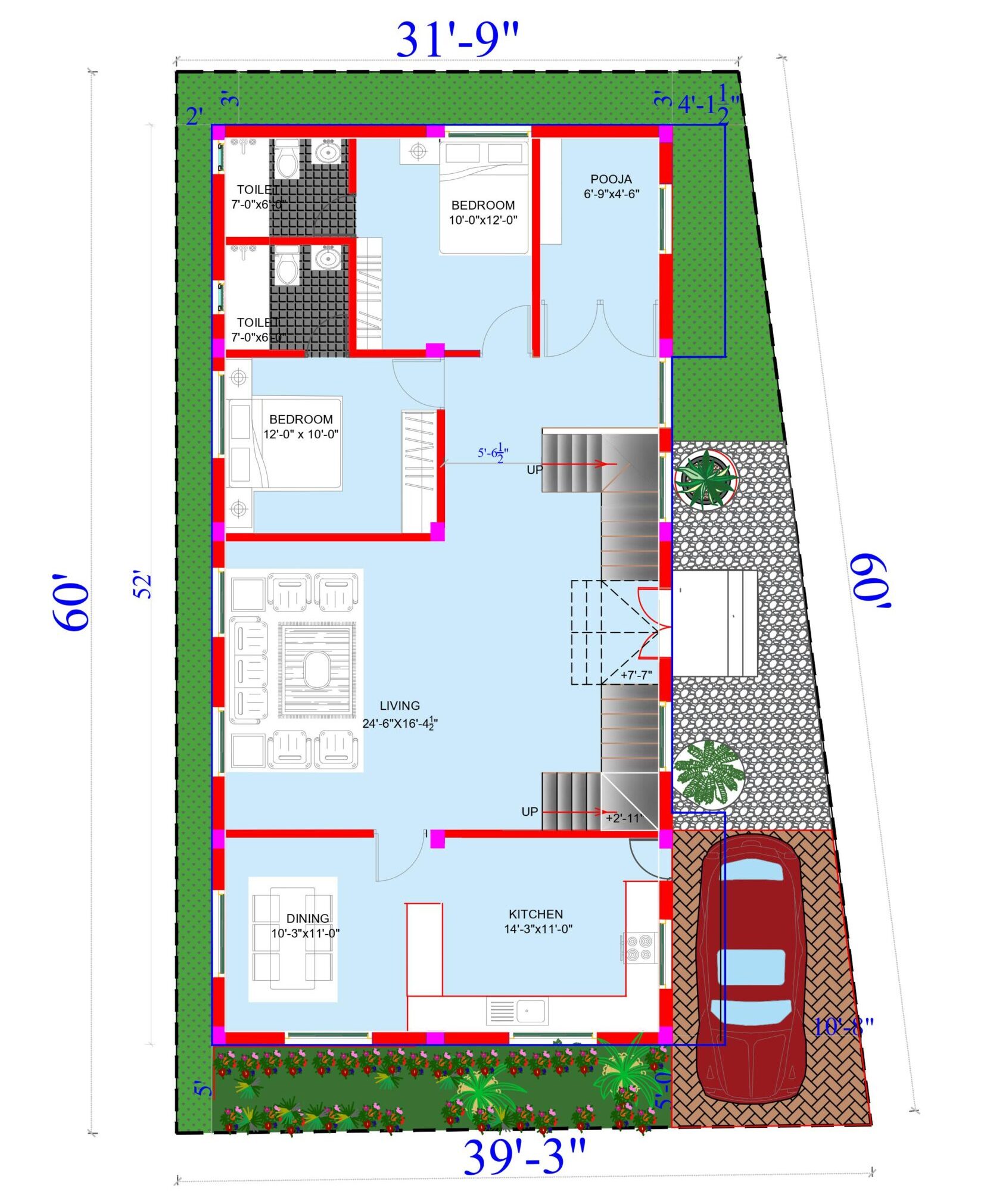 2200 sq.ft house plan